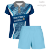 Conjunto petanca polo y pantalón corto de mujer personalizado 100% fullprint