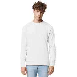 Sudadera cuello redondo de algodón orgánico Iqoniq ZION blanca