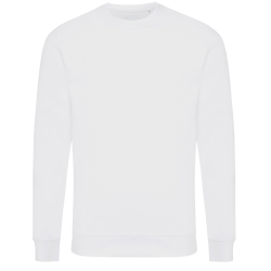 Sudadera tallas grandes cuello redondo de algodón orgánico Iqoniq ZION blanca