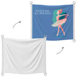 Bandera personalizable 120x100 cm con anillas y refuerzos