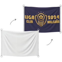 Bandera personalizable 70x50 cm con anillas y refuerzo