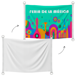Bandera personalizable 150x100 cm con anillas y refuerzo