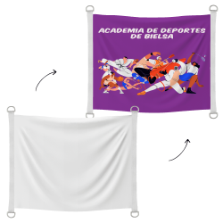 Bandera personalizable 115x150 cm con anillas y refuerzo