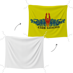 Bandera personalizable 100x120 cm con tiras