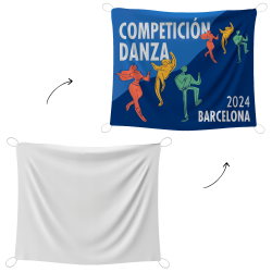 Bandera personalizable 100x120 cm con gomas