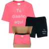 Conjunto pijama camiseta manga corta de mujer personalizado