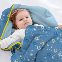 Manta polar de bebé 70x100 cm con ribete personalizada