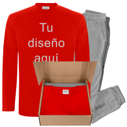 Conjunto pijama camiseta manga larga personalizado