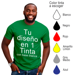 Camiseta colores impresa 1 tinta/posición