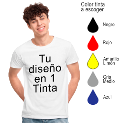 Camiseta blanca para eventos impresa 1 tinta/posición