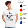 Camiseta blanca para eventos impresa 1 tinta/posición