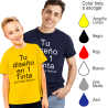 Camiseta para casales impresa a 1 tinta
