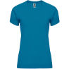 Camiseta técnica de mujer para casales colores oscuros impresa a 1 tinta