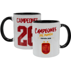 Taza con interior y asa de color Campeones del Mundo