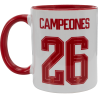 Taza con interior y asa de color Campeones del Mundo