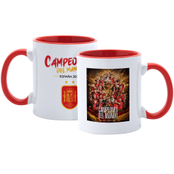 Taza con interior y asa de color Copa del Mundo