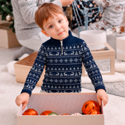 Jersey infantil navideño con cremallera Renos