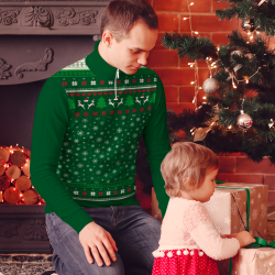Jersey navideño con cremallera Copos de Nieve