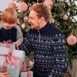 Jersey navideño con cremallera tallas grandes Renos