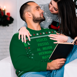 Jersey navideño tallas grandes Copos de Nieve personalizado