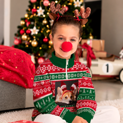 Jersey infantil navideño con cremallera Bastones de Caramelo personalizado