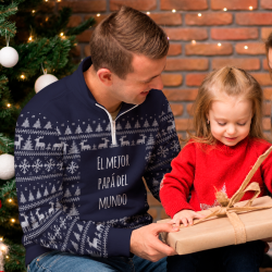 Jersey navideño con cremallera Renos personalizado