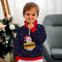 Jersey infantil navideño con cremallera Ho Ho Ho personalizado