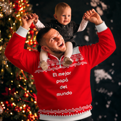 Jersey navideño con cremallera tallas grandes Feliz Navidad personalizado