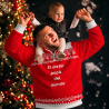 Jersey navideño con cremallera tallas grandes Feliz Navidad personalizado
