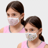 Mascarilla algodón orgánico reversible pequeña unicorn pink y star homologada con protección +90%