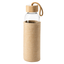 Botella de cristal con funda de yute Stamina SIBU 500 ml