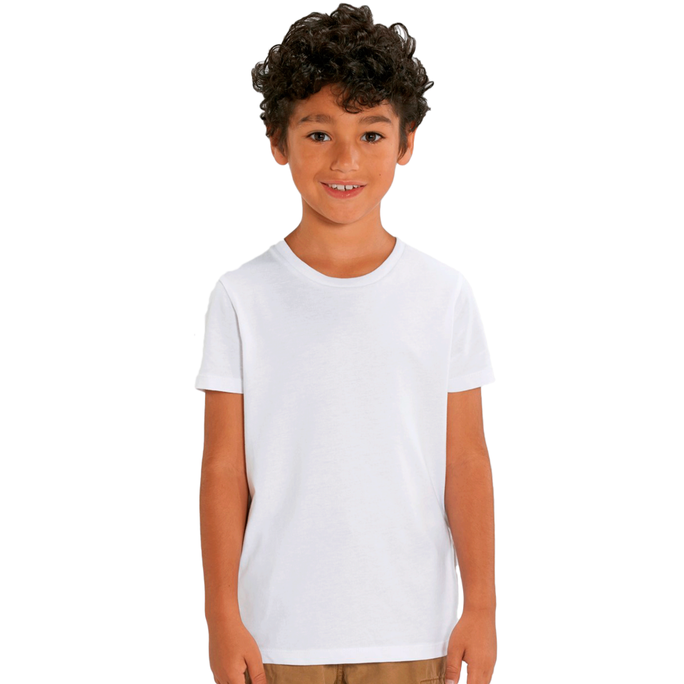 Camiseta blanca niño orgánico Stanley/Stella Mini Creator personalizada