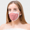 Mascarilla algodón orgánico reversible mediana estrellas rosa homologada con protección +90%