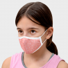 Mascarilla algodón orgánico reversible pequeña estrellas rosa homologada con protección +90%