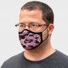 Mascarilla algodón orgánico reversible grande camuflaje rosa homologada con protección +90%