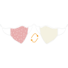 Mascarilla algodón orgánico reversible grande estrellas rosa homologada con protección +90%