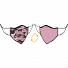 Mascarilla algodón orgánico reversible grande camuflaje rosa homologada con protección +90%