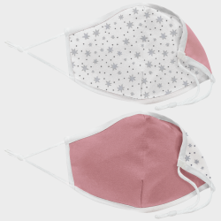 Mascarilla algodón orgánico reversible grande estrellas homologada con protección +90%