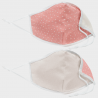 Mascarilla algodón orgánico reversible pequeña estrellas rosa homologada con protección +90%