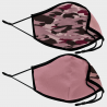 Mascarilla algodón orgánico reversible mediana camuflaje rosa homologada con protección +90%