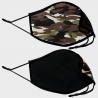 Mascarilla algodón orgánico reversible pequeña camuflaje kaki homologada con protección +90%