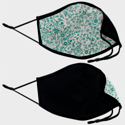 Mascarilla algodón orgánico reversible mediana mini daisy green homologada con protección +90%