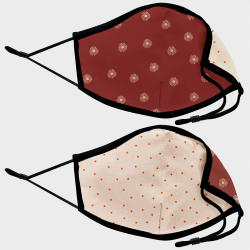 Mascarilla algodón orgánico reversible grande topos y soles homologada con protección +90%