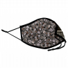 Mascarilla algodón orgánico reversible súper grande bandana black y flower black homologada con protección +90%