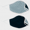 Mascarilla algodón orgánico reversible mediana geo tie grey y navy homologada con protección +90%